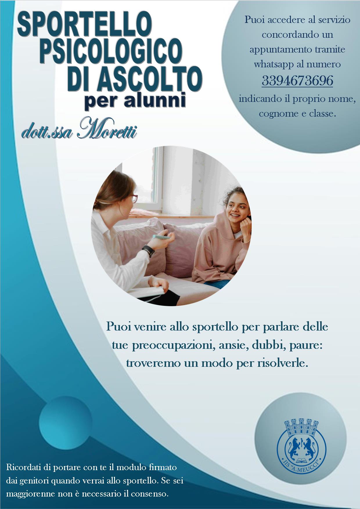 Sportello d’ascolto psicologico attivo – Progetto…